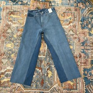 NWT J. Crew Split Denim Slim Wide-leg Jeans